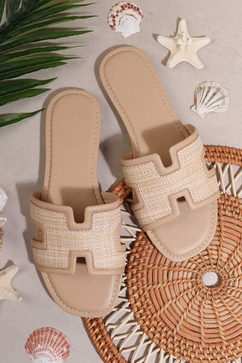 White Hollow Out Open Toe Slippers