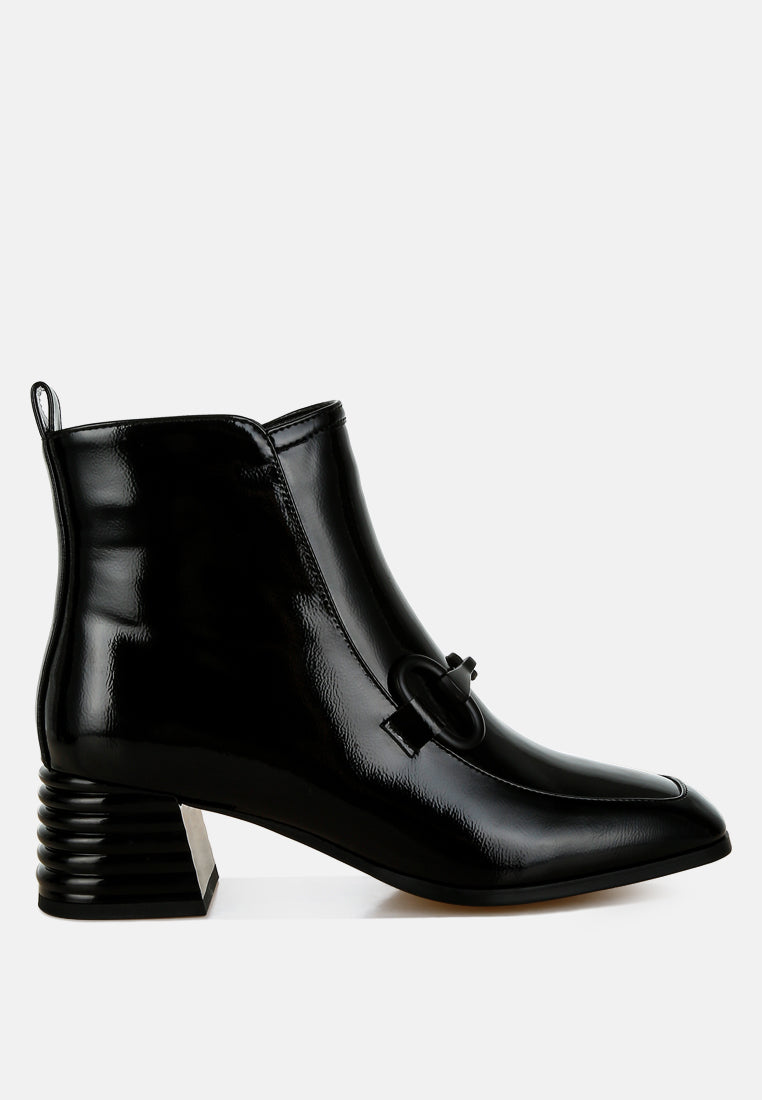 Algol Textured Block Heel Ankle Boots-5
