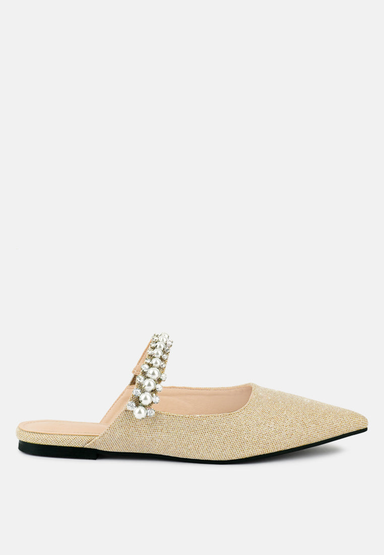 Geode Pearl Embellished Slip On Mules-0