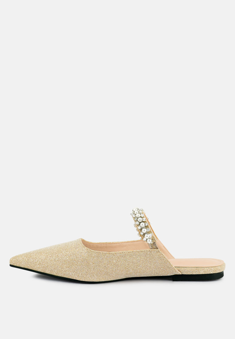 Geode Pearl Embellished Slip On Mules-3