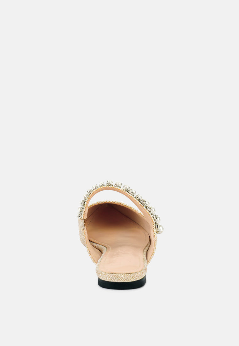 Geode Pearl Embellished Slip On Mules-4