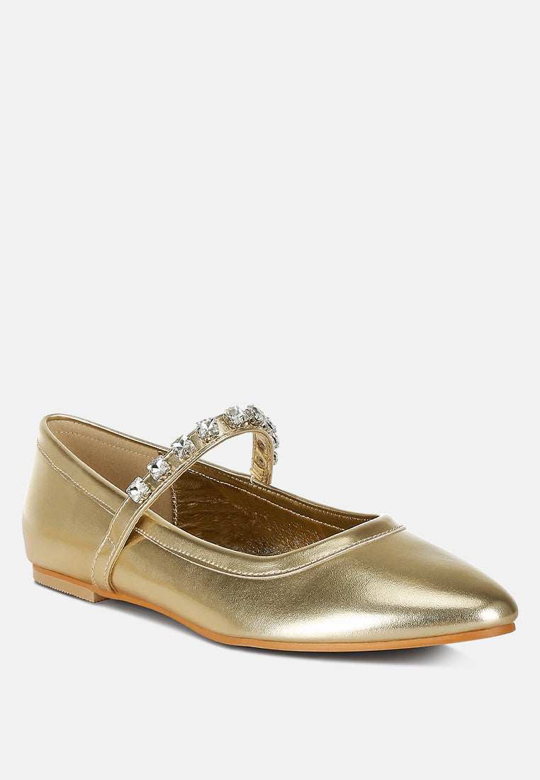 Gloxinia Metallic Mary Jane Ballerinas-1