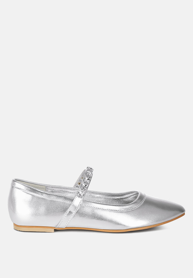 Gloxinia Metallic Mary Jane Ballerinas-5