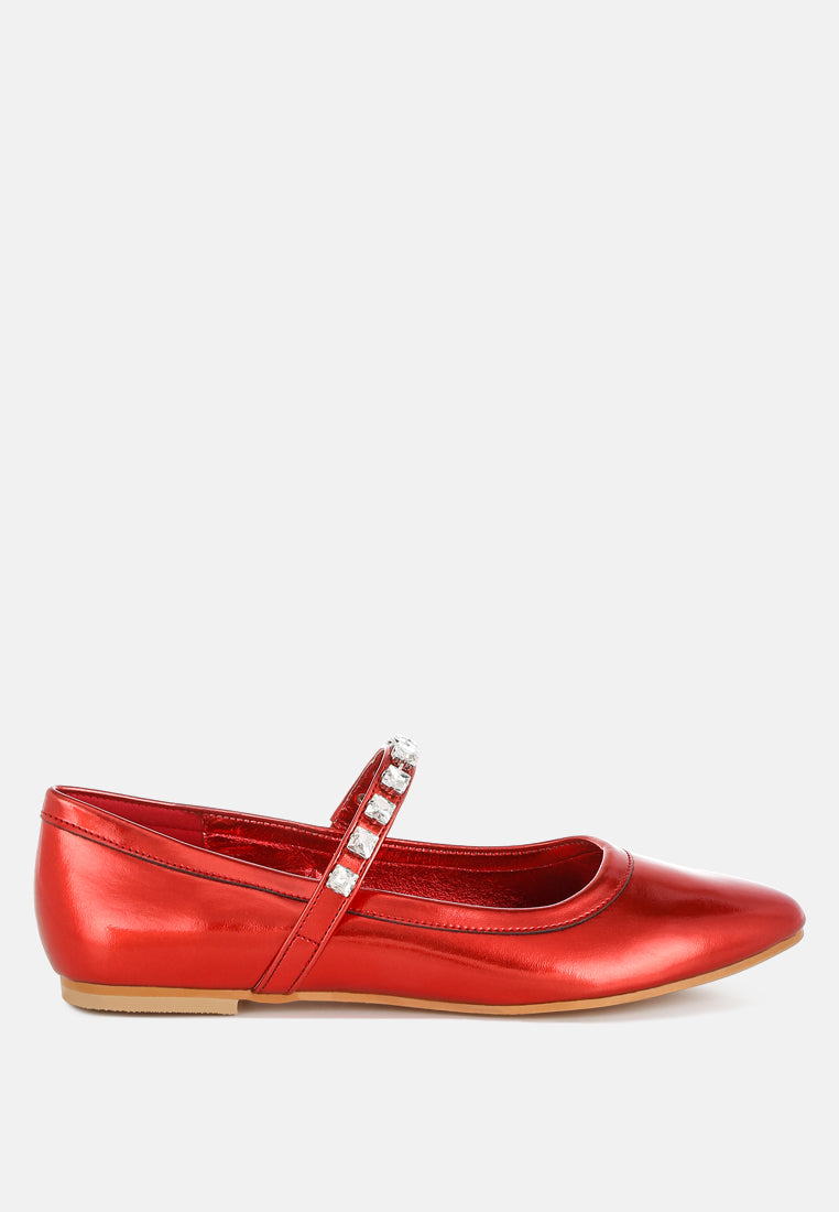 Gloxinia Metallic Mary Jane Ballerinas-7