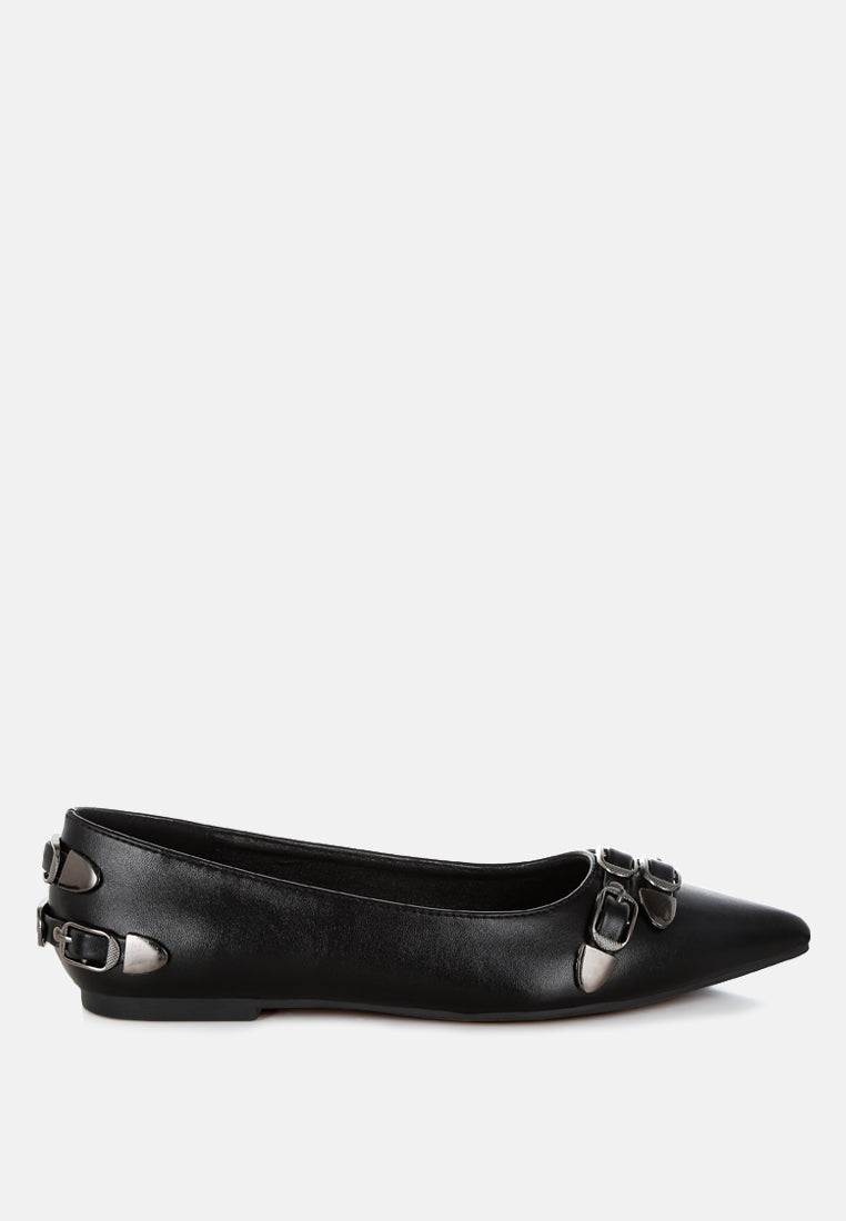 Golini Belt Buckle Detail Ballerinas-7