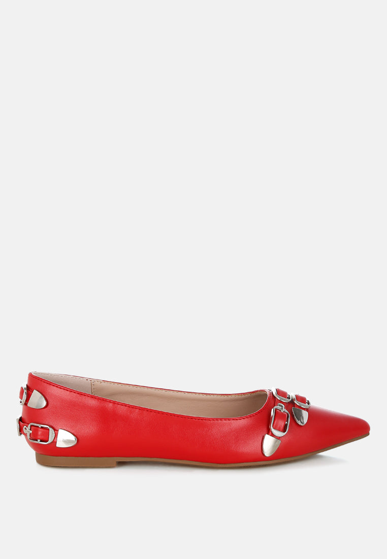 Golini Belt Buckle Detail Ballerinas-6