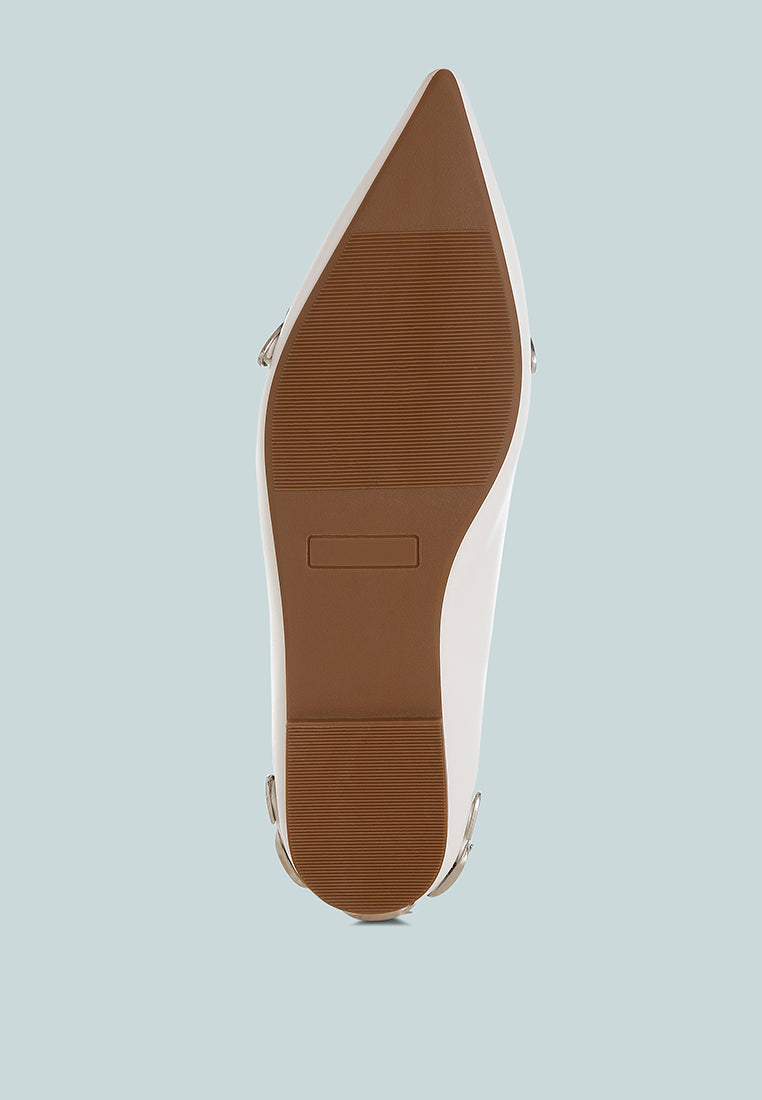 Golini Belt Buckle Detail Ballerinas-4