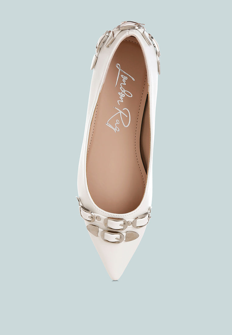 Golini Belt Buckle Detail Ballerinas-3