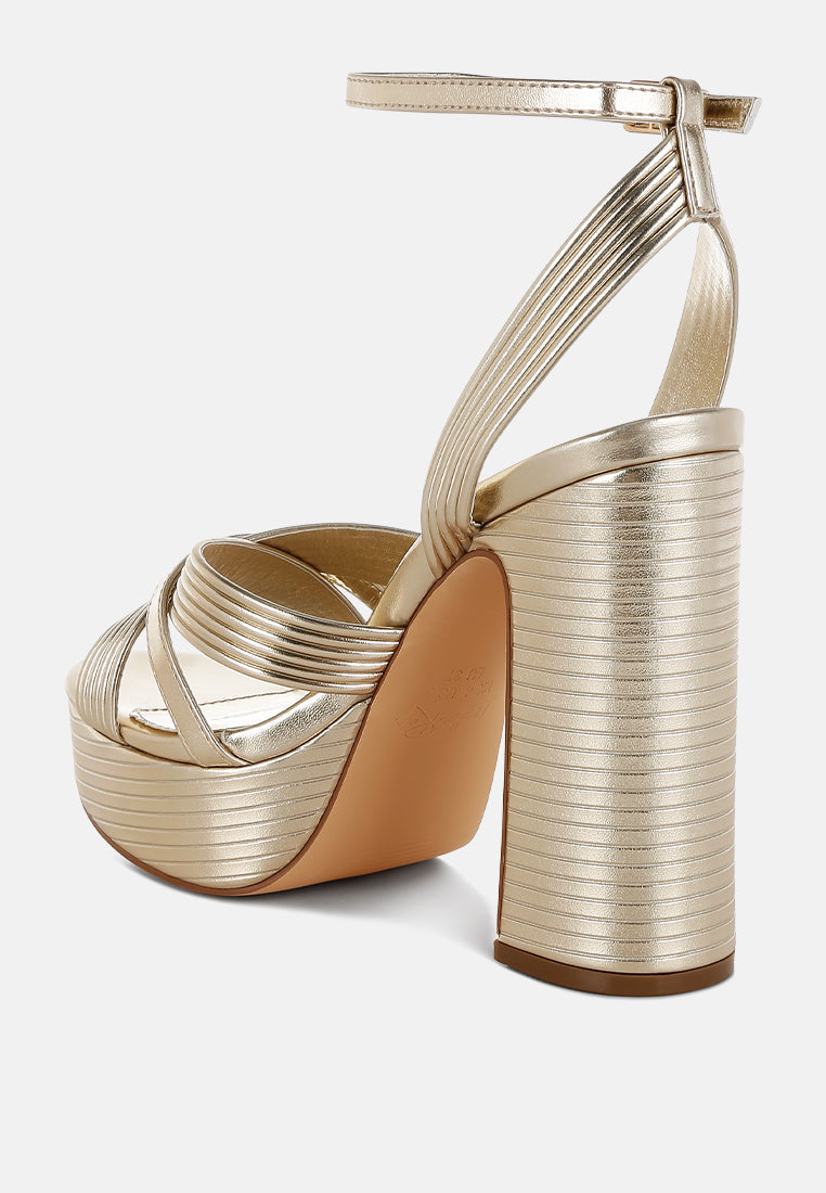 Socialite Metallic Ankle Strap Heel Sandals-2