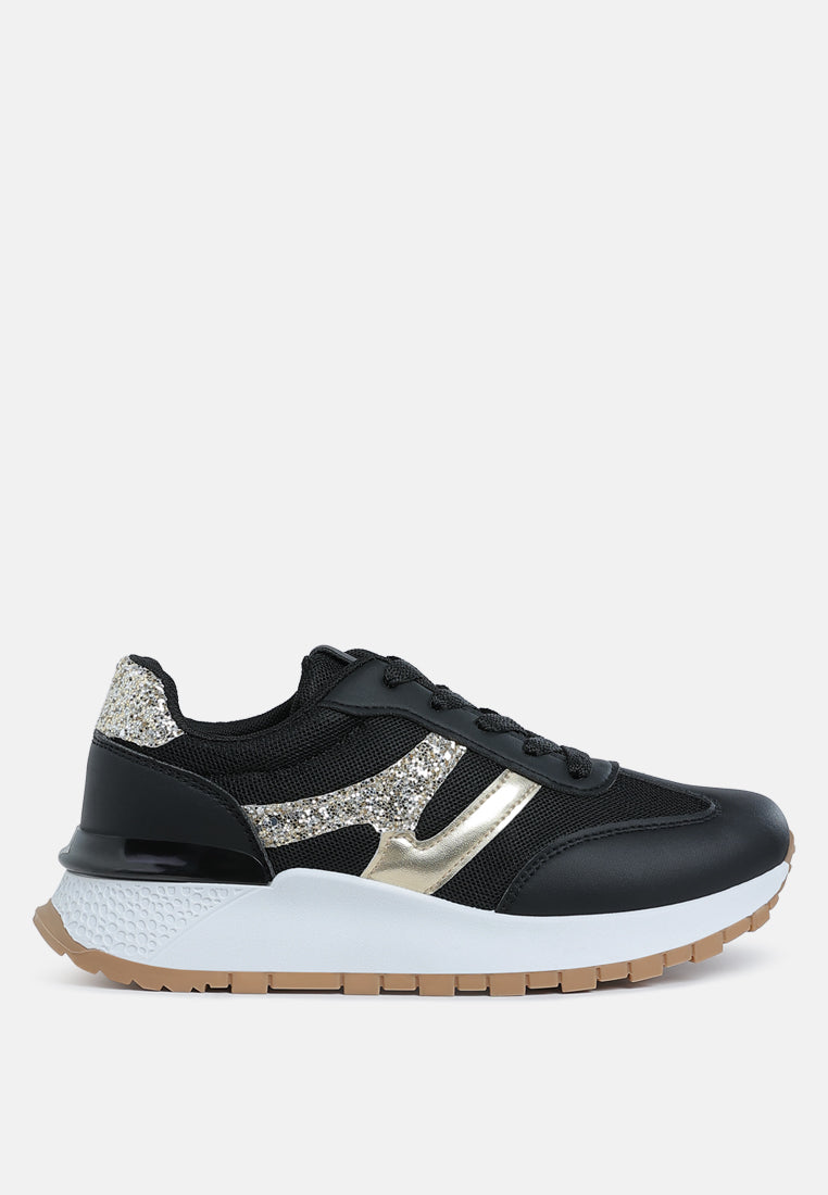 Tapers Glitter Detail Chunky Sneakers-5