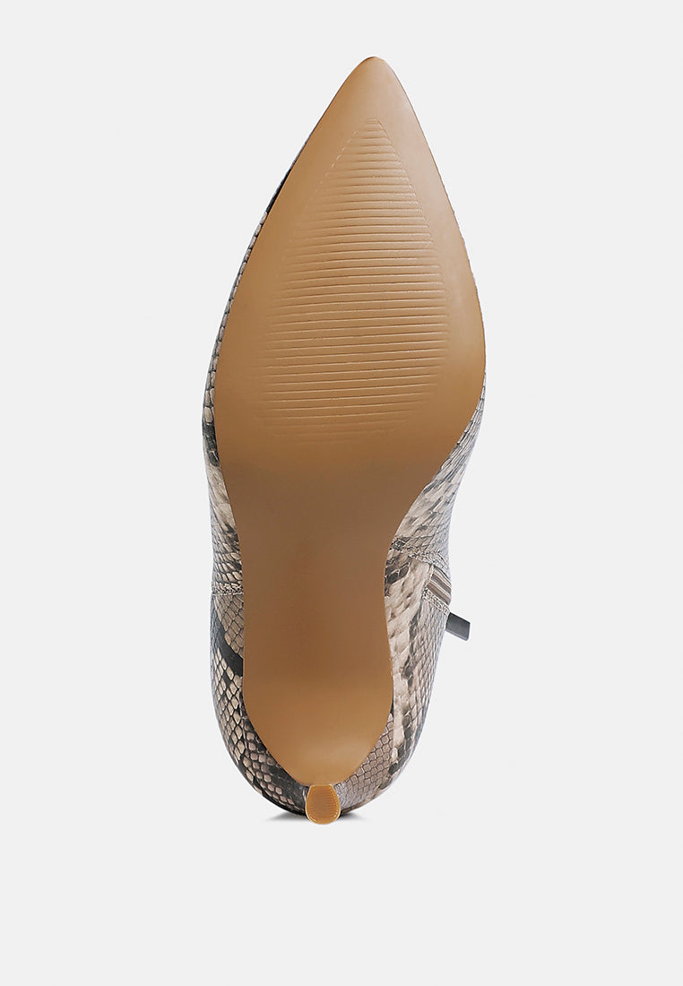 Tatria Textured Stiletto Heel Ankle Boots-4
