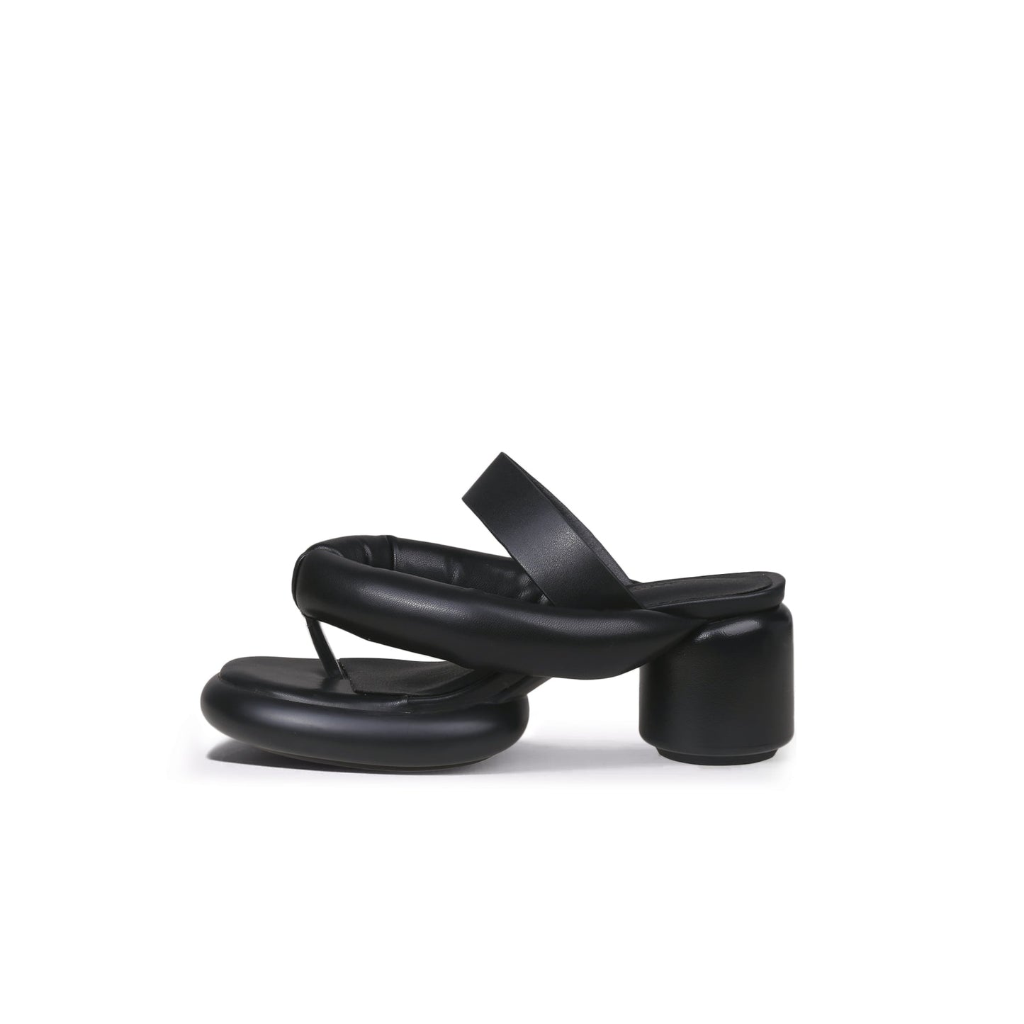 Abstract Padded Strap Block Heels-0