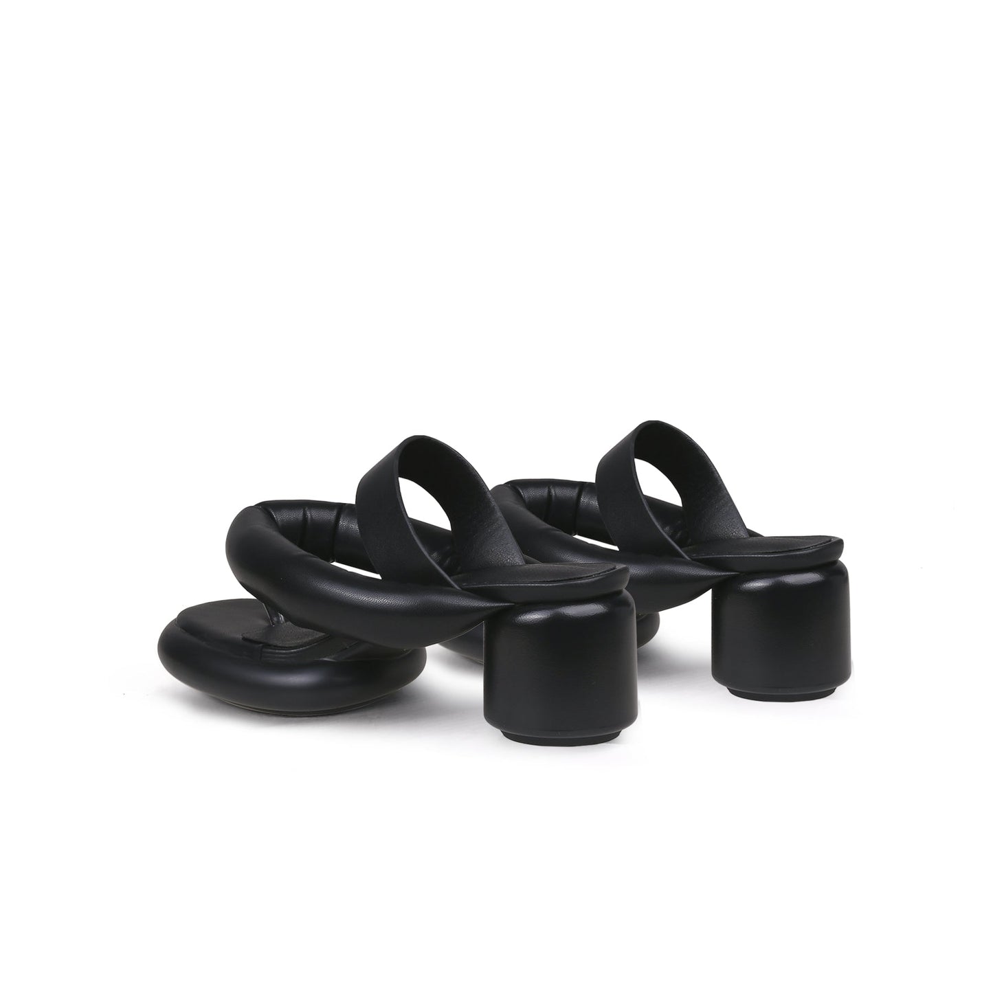 Abstract Padded Strap Block Heels-4