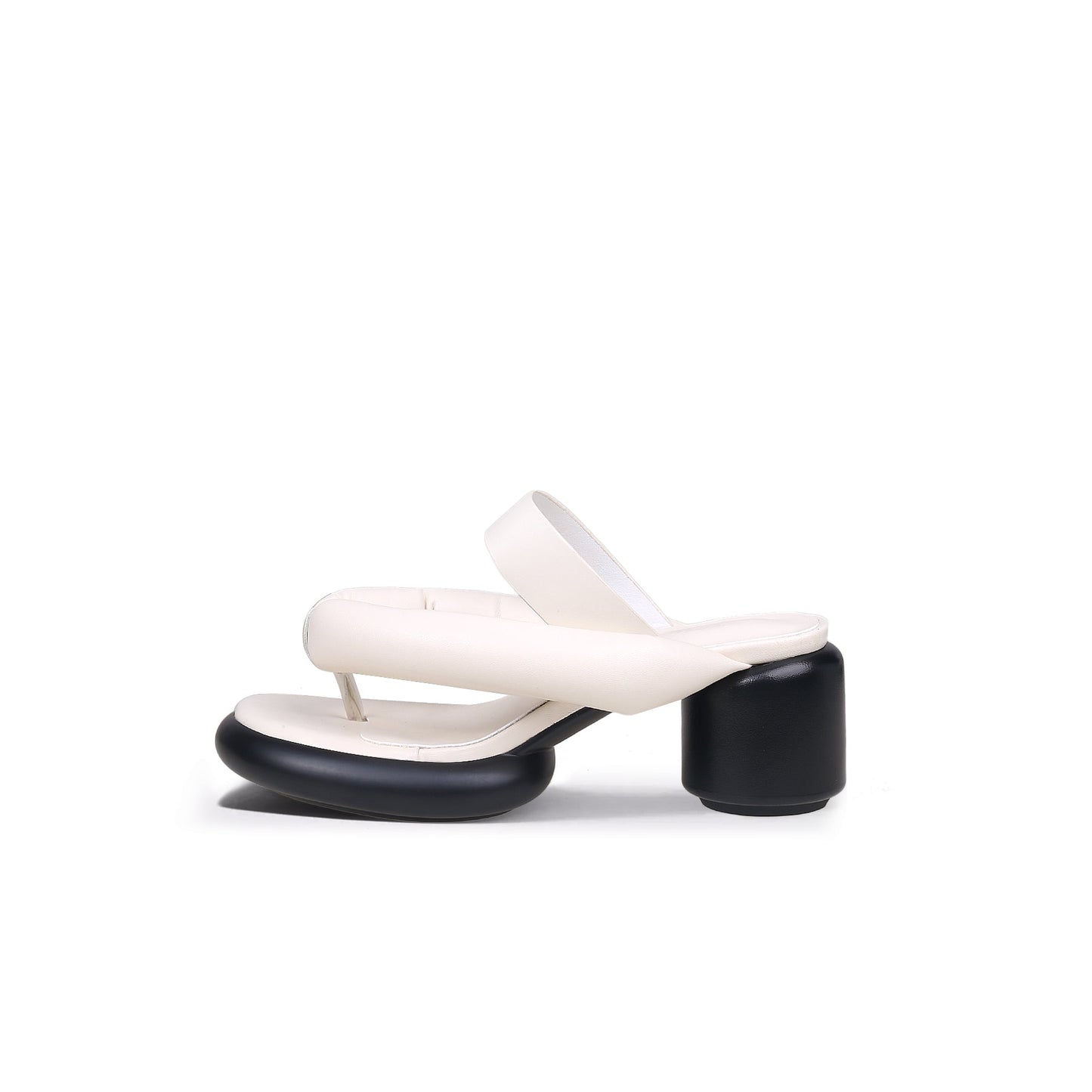 Abstract Padded Strap Block Heels-5