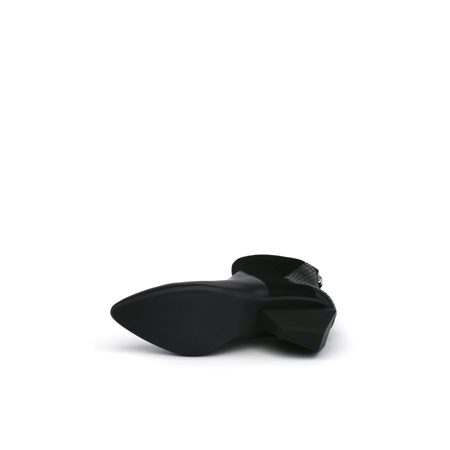 Ankle High Zip Back Leather Boots-4