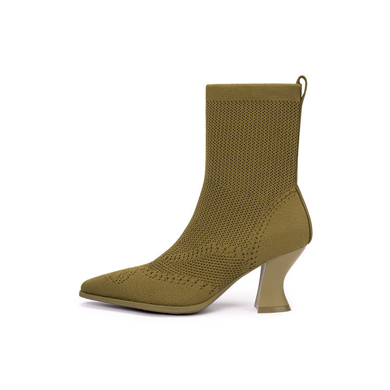 Autumn Pointed Toe Sock Boots-0