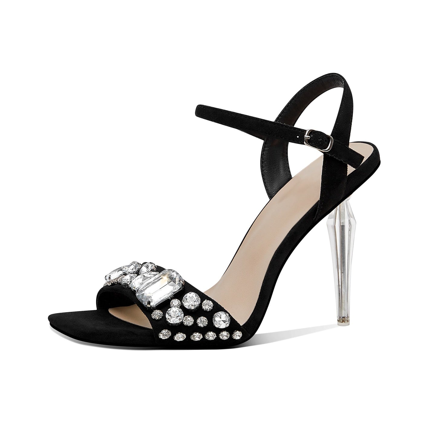 Bejeweled Ankle Strap Icicle Stiletto Sandals-1