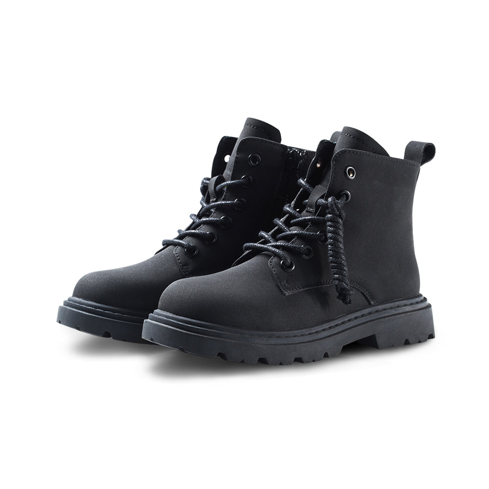 Classic Kids Black Combat Boots-1