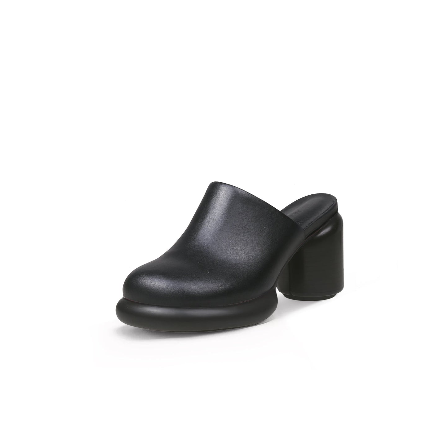 Cloud Heel Leather Mules-1