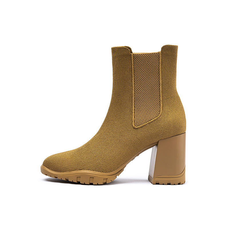 Comfortable Block Heel Chelsea Boots-5
