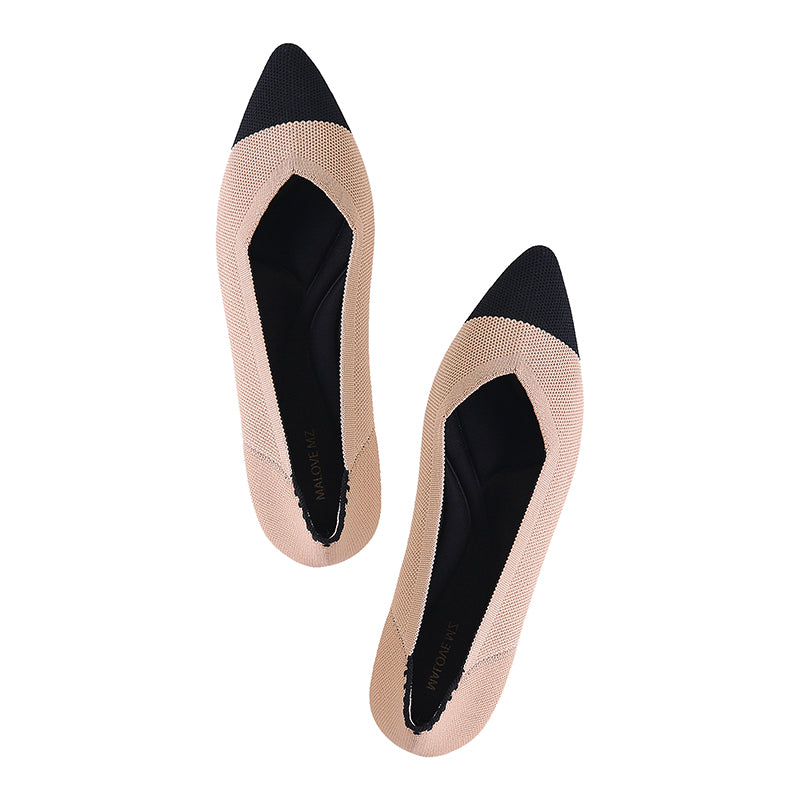 Comfortable Tweed Pointed Toe Flats-1