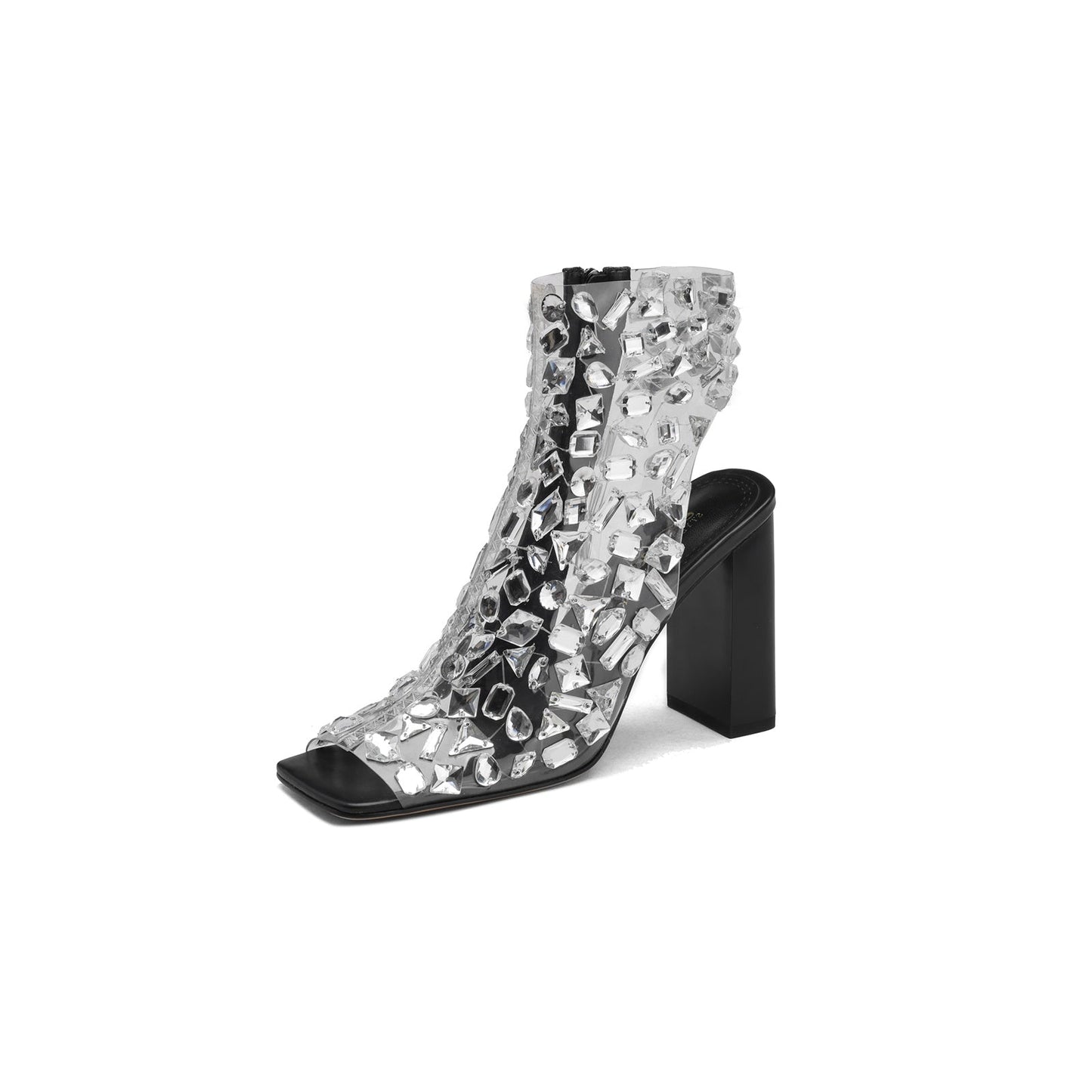 Crystallized Mosaic Open Toe Wedge Sandals-1