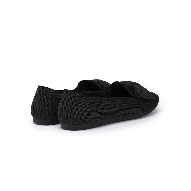 Elegant Round Toe Flats with Bow Detail-3