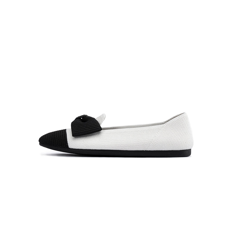 Elegant Round Toe Flats with Bow Detail-6