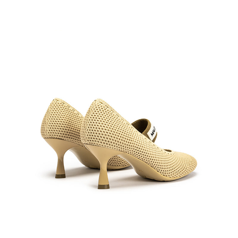 Fishnet Round Toe Mary Jane Pumps-1