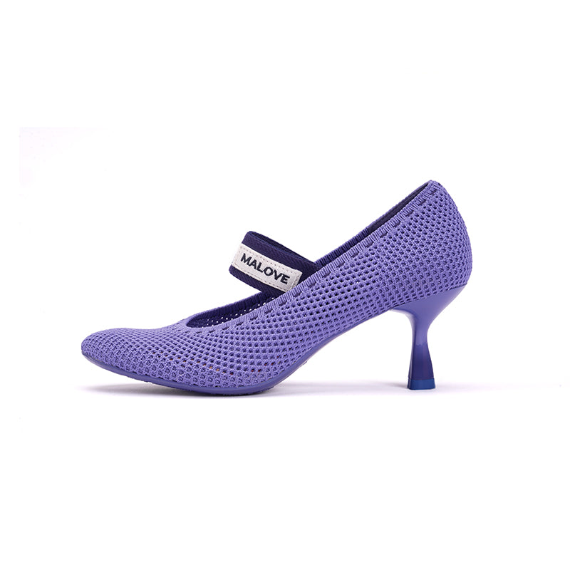 Fishnet Round Toe Mary Jane Pumps-6