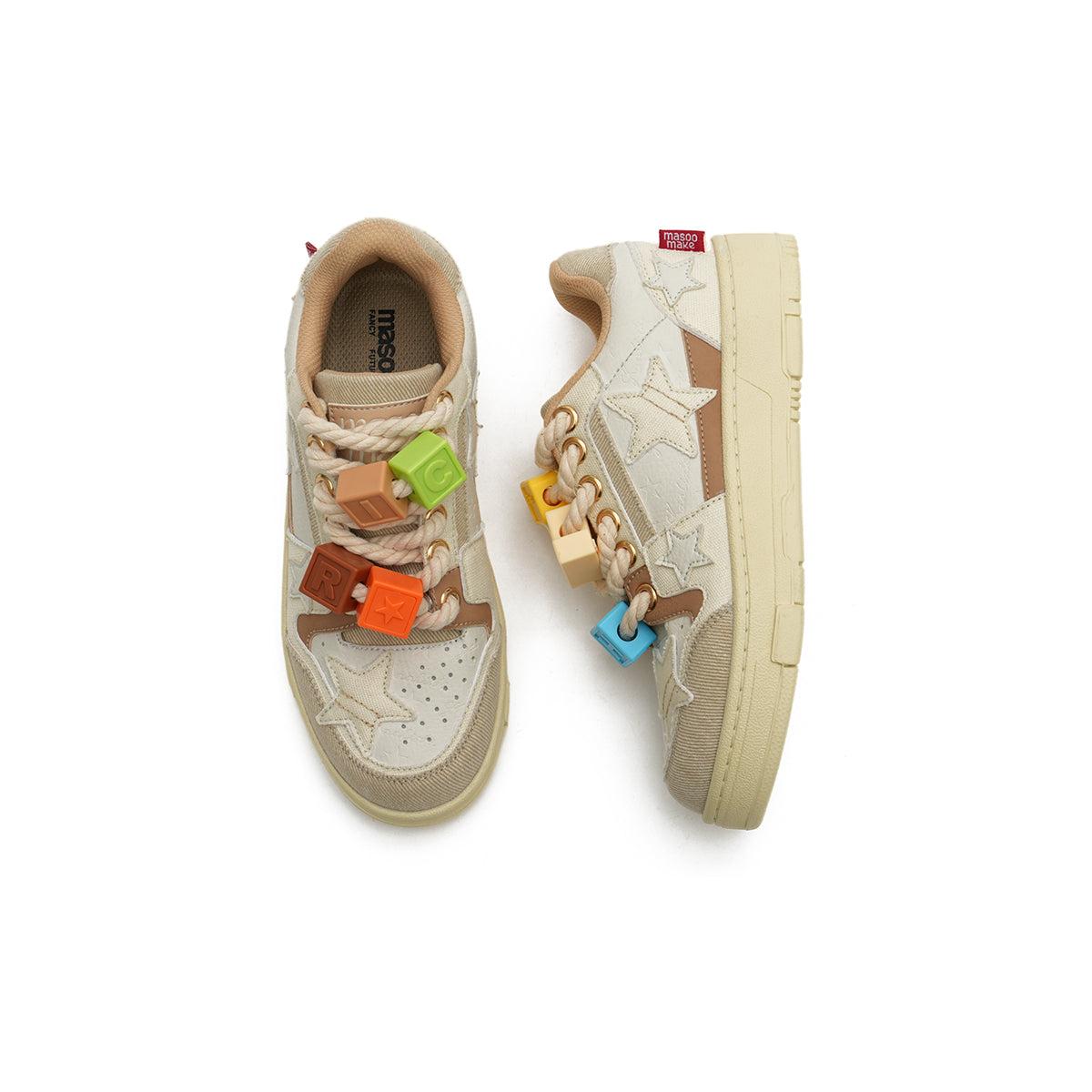 Flat Versatile Sneakers with Lego Block Charms-4