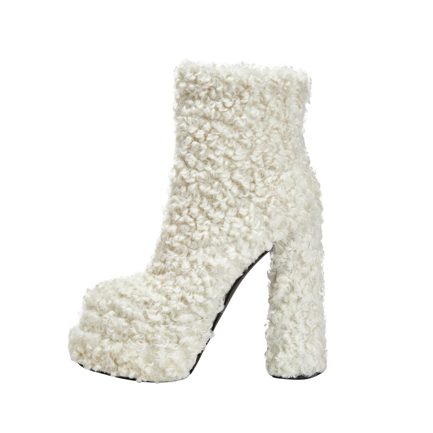 Fluffy White Winter Ankle Boots-0