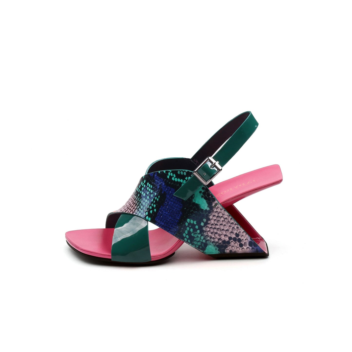 Frivolous Criss Cross Ankle Square Toe Ankle Strap Sandals-6