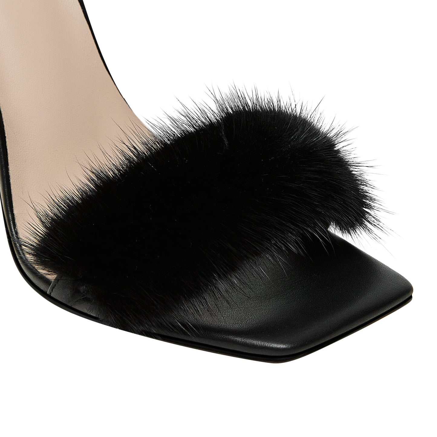 Furry Open Toe Ankle Strap Sandals-4