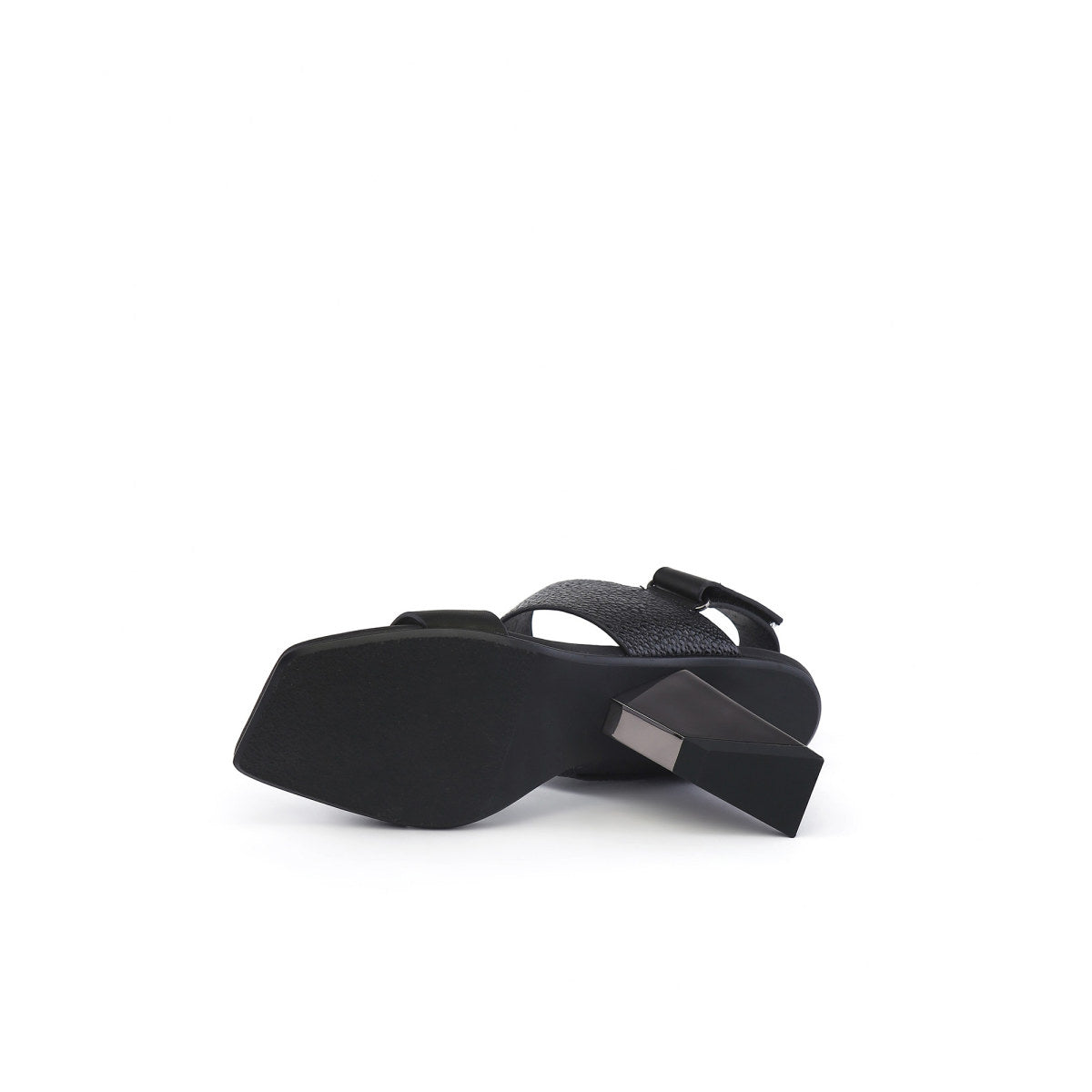 Geometic Heel Fusion Strap Slingback Sandals-4