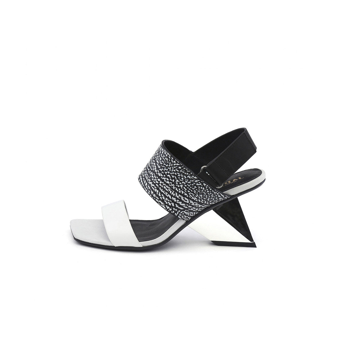 Geometic Heel Fusion Strap Slingback Sandals-6