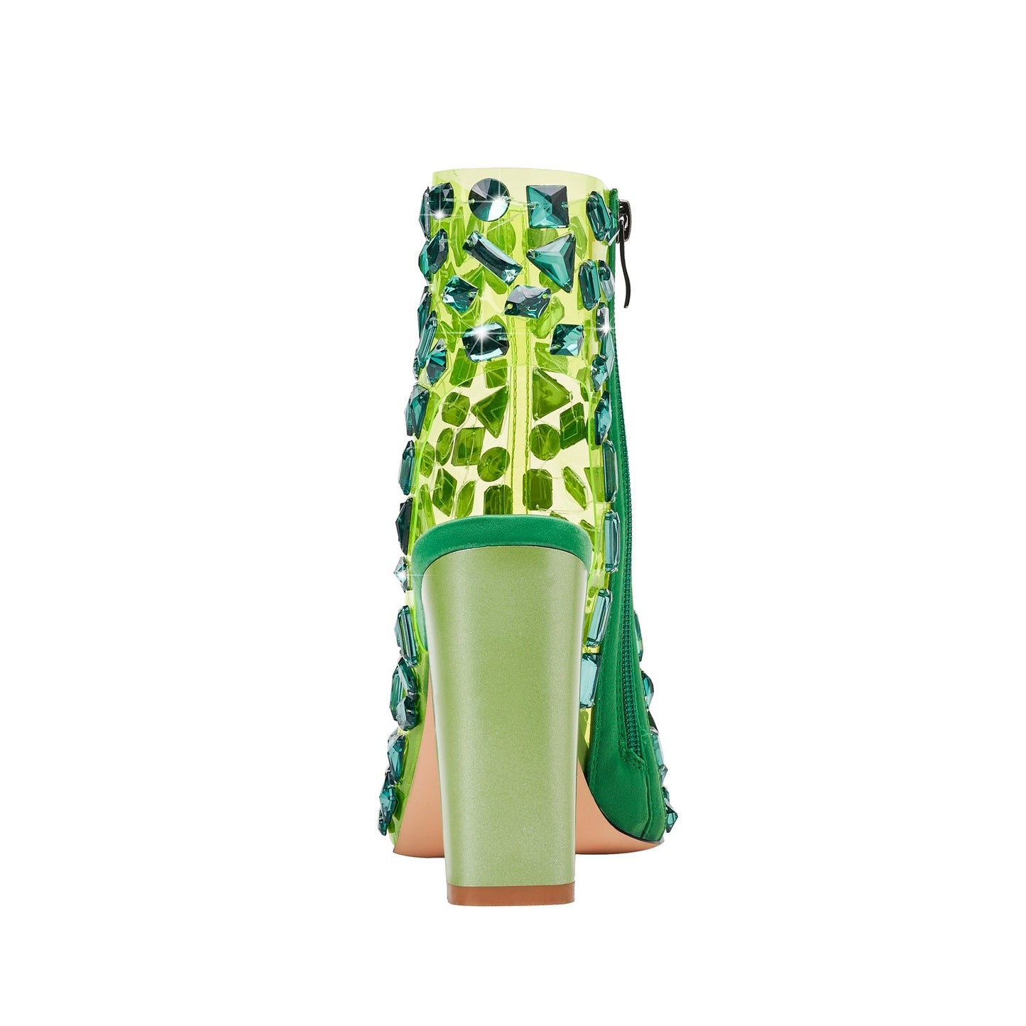 Gem Encrusted Mesh Open Toe Ankle Sandal Boots-4