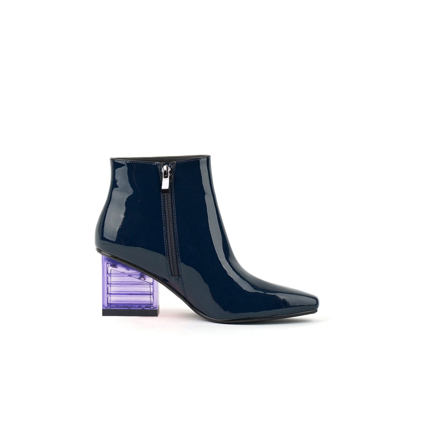 Glass Neon Heel Shiny Leather Boots-2
