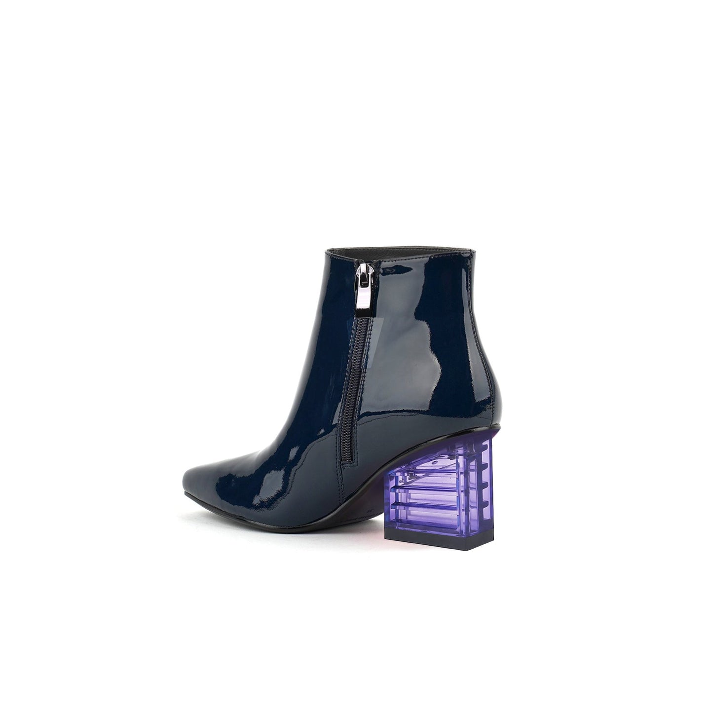 Glass Neon Heel Shiny Leather Boots-3