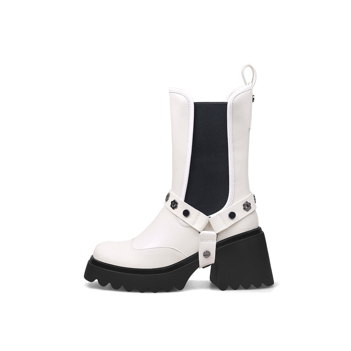 Gothic Punk Mid-Calf Boots-5