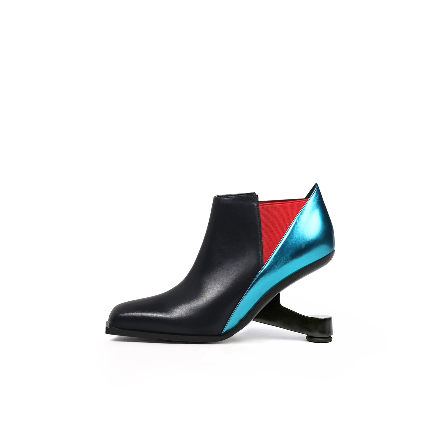 Disco Queen Metallic Leather Paneled Boots-0