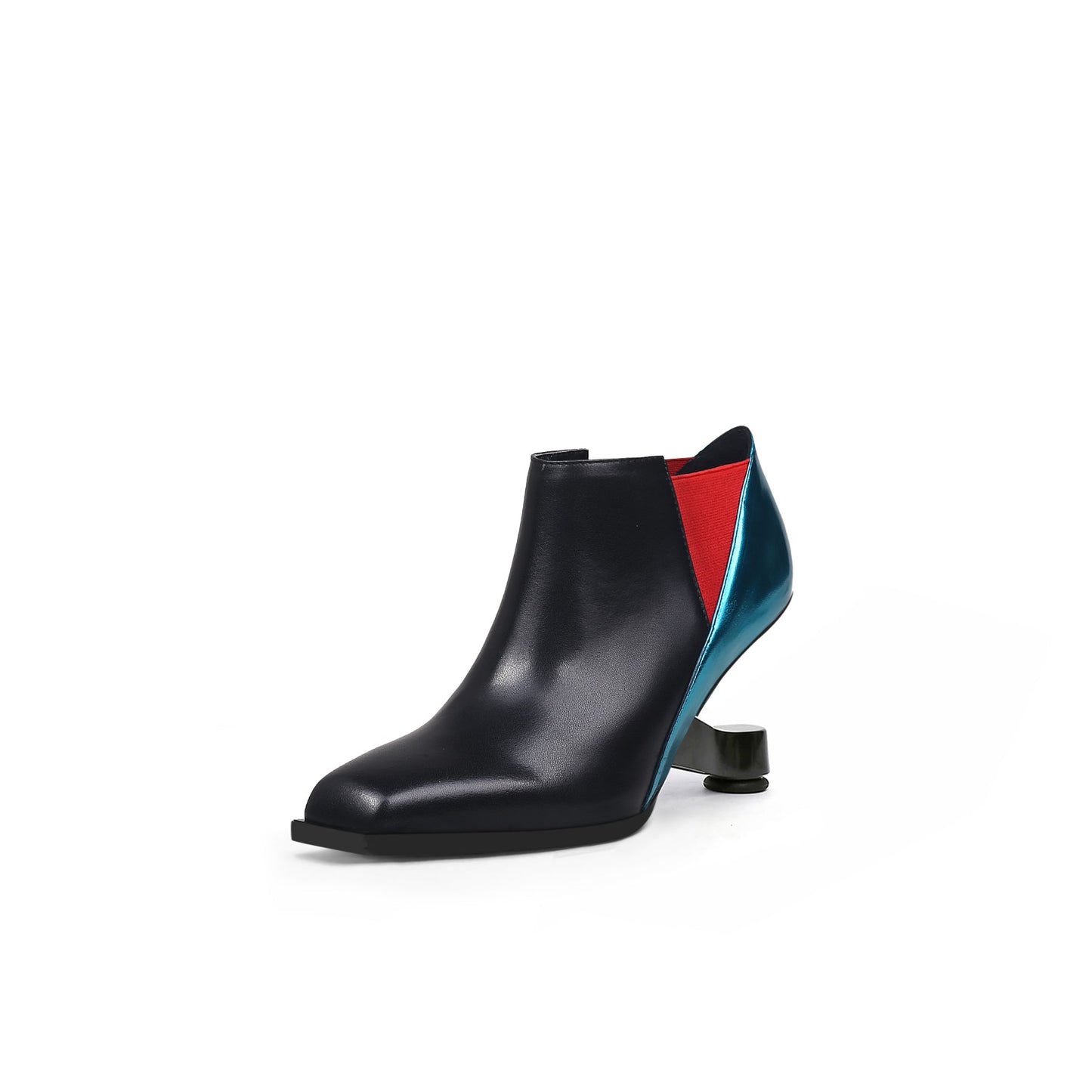 Disco Queen Metallic Leather Paneled Boots-1