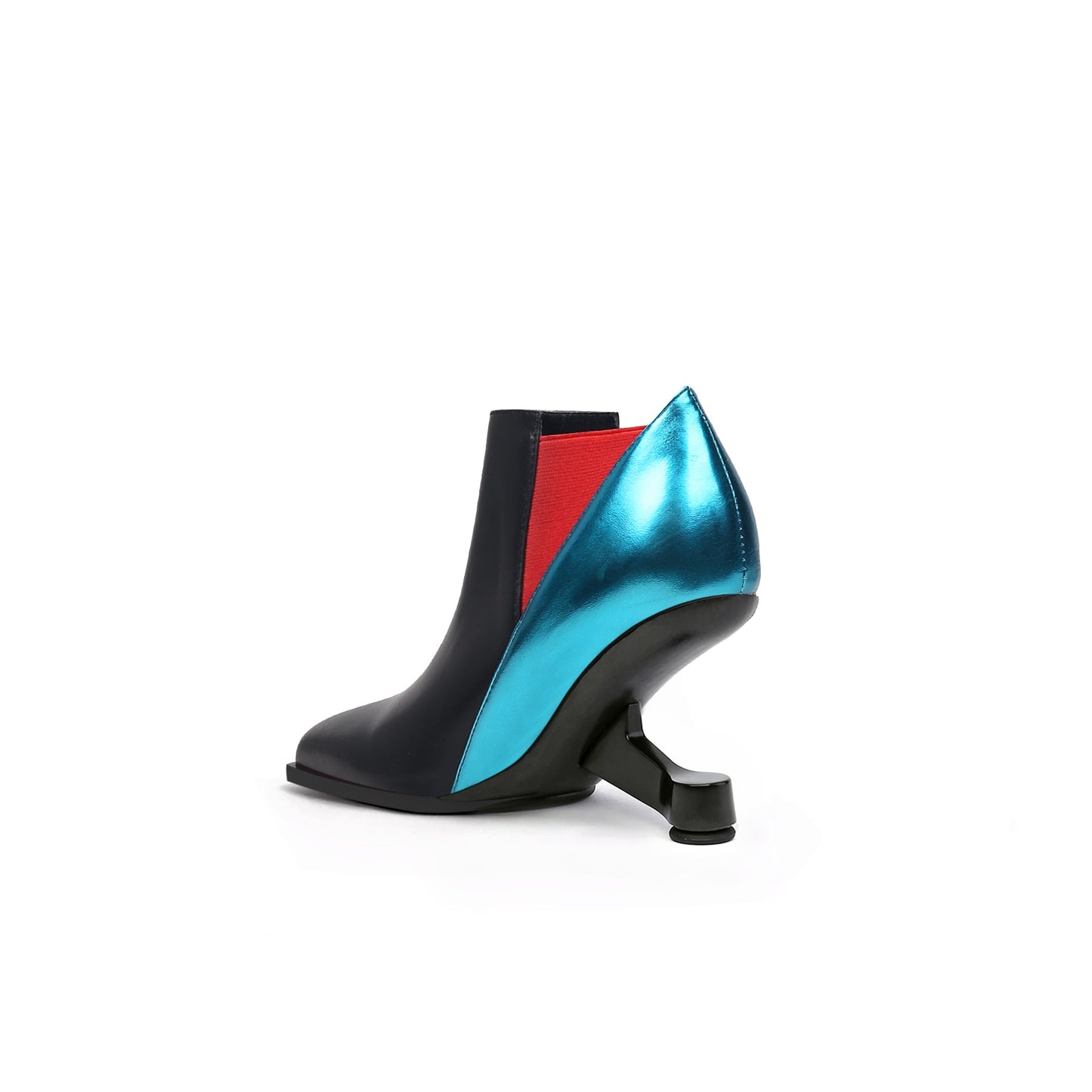 Disco Queen Metallic Leather Paneled Boots-3