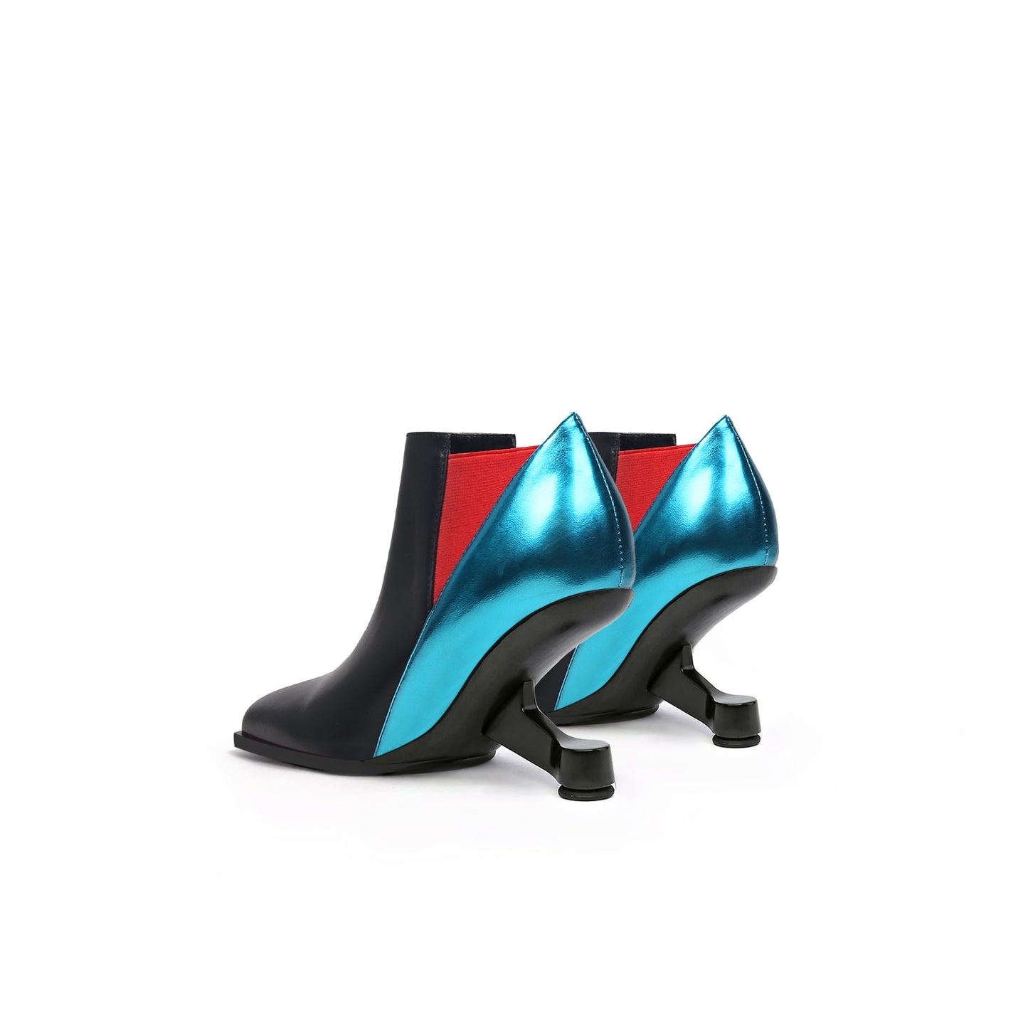 Disco Queen Metallic Leather Paneled Boots-4