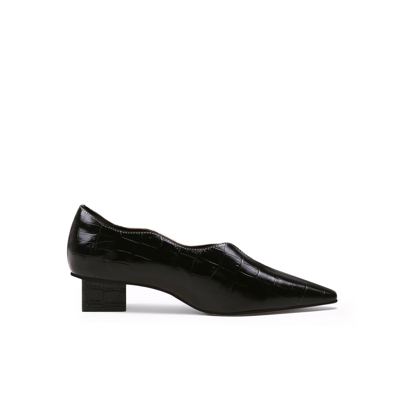 Scalloped Block Heel Pumps-2