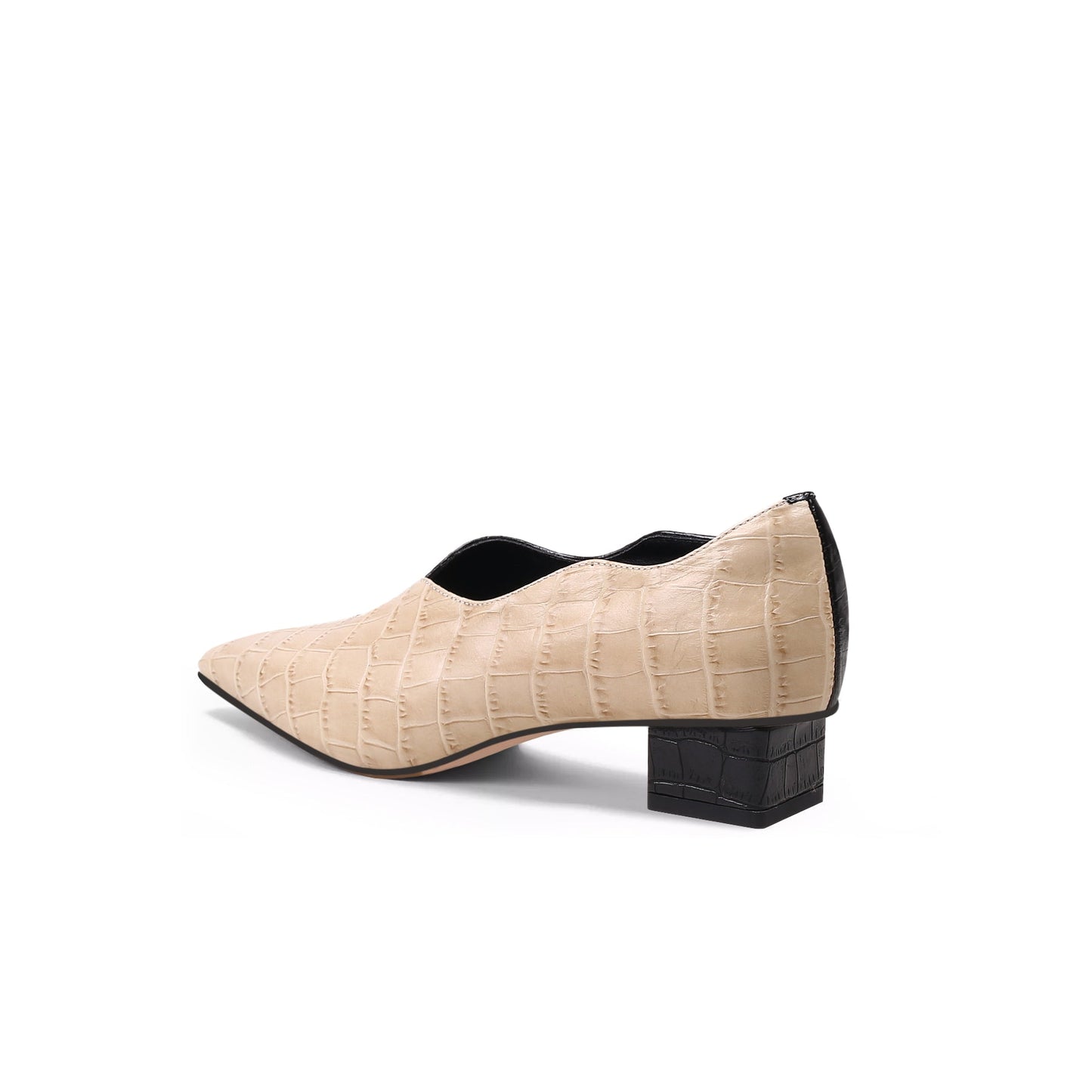 Scalloped Block Heel Pumps-3