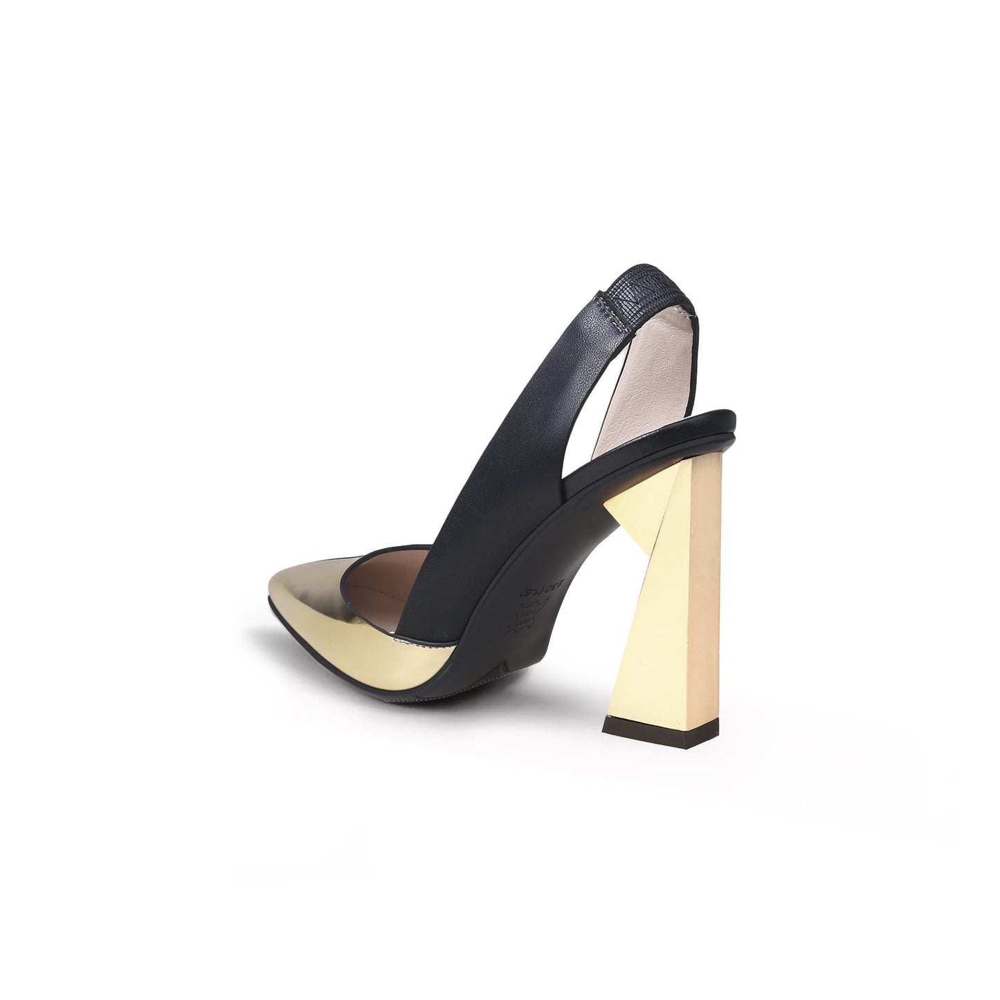 Shimmer Slingback Pointed Trape Heel Pumps-3