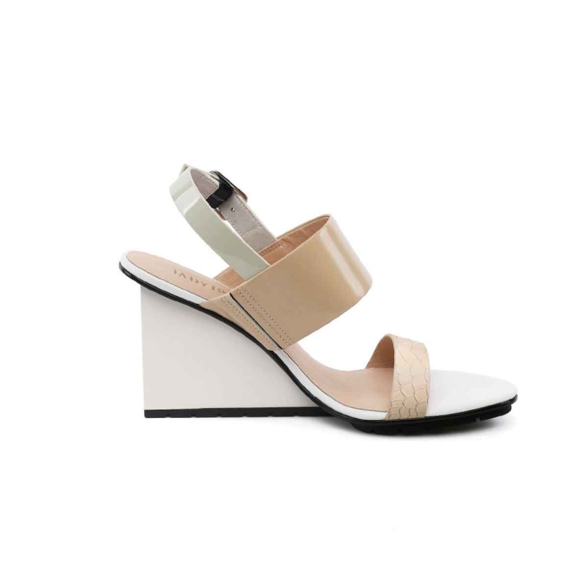 Solid Multi-Strap Slingback Wedge Sandals-2