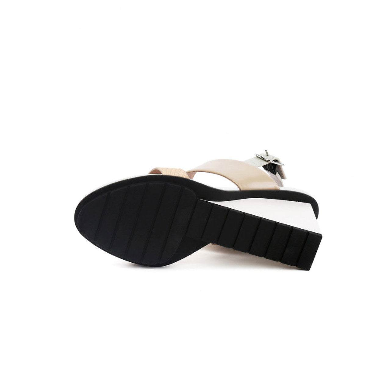 Solid Multi-Strap Slingback Wedge Sandals-4