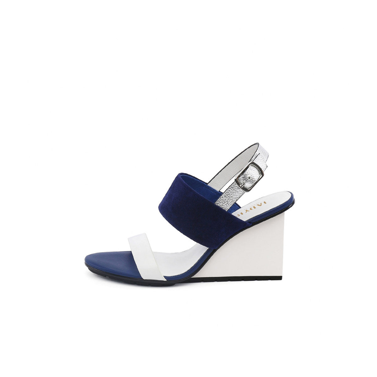 Solid Multi-Strap Slingback Wedge Sandals-5